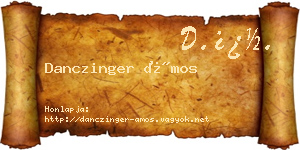 Danczinger Ámos névjegykártya